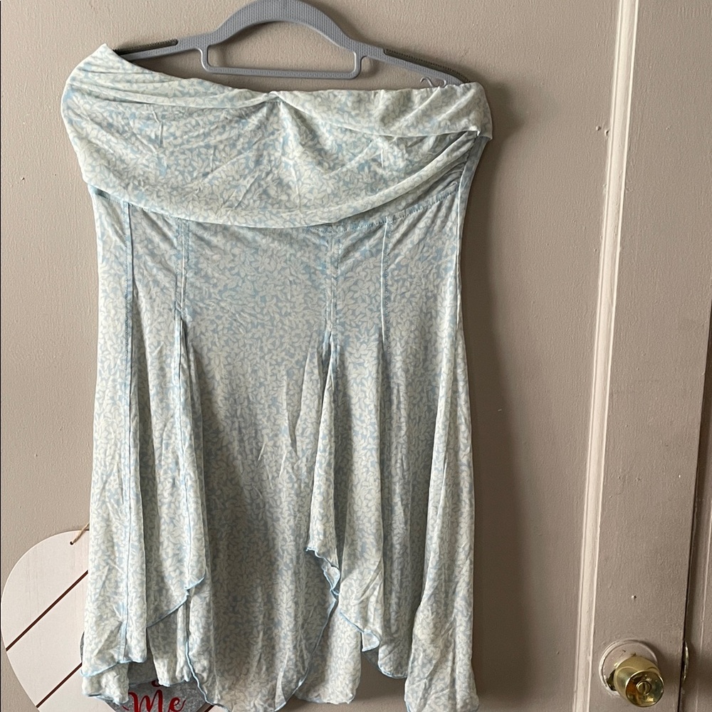 Free People Asymmetrical Light Blue Skirt